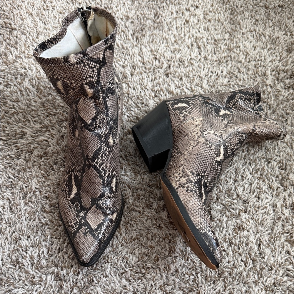 Dolce Vita Python Print Ankle Booties - image 1
